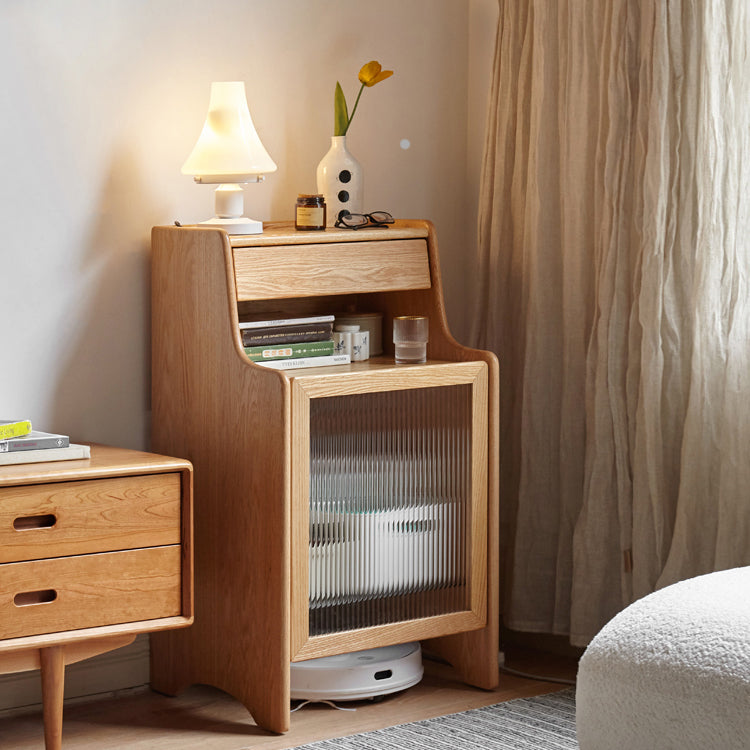 Glass Paned Living Room Contemporary Solid Wood Accent Cabinet with Drawer Clearhalo 'Cabinets & Chests' 'cabinets_chests' 'furn' 'furn_cabinets_chests' 'Furniture' 'Living Room Furniture' 7730824