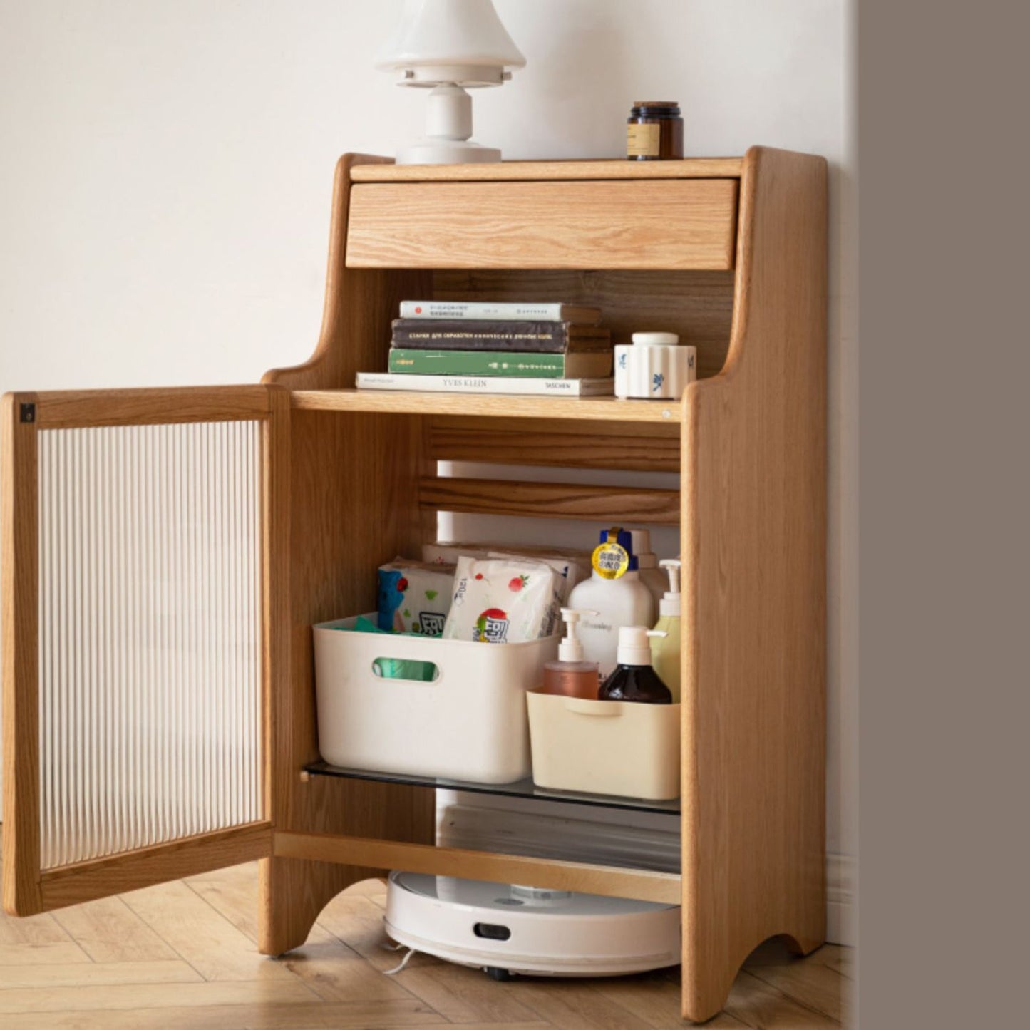 Glass Paned Living Room Contemporary Solid Wood Accent Cabinet with Drawer Clearhalo 'Cabinets & Chests' 'cabinets_chests' 'furn' 'furn_cabinets_chests' 'Furniture' 'Living Room Furniture' 7730826