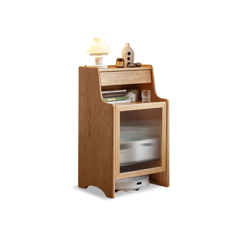 Glass Paned Living Room Contemporary Solid Wood Accent Cabinet with Drawer Clearhalo 'Cabinets & Chests' 'cabinets_chests' 'furn' 'furn_cabinets_chests' 'Furniture' 'Living Room Furniture' 7730827