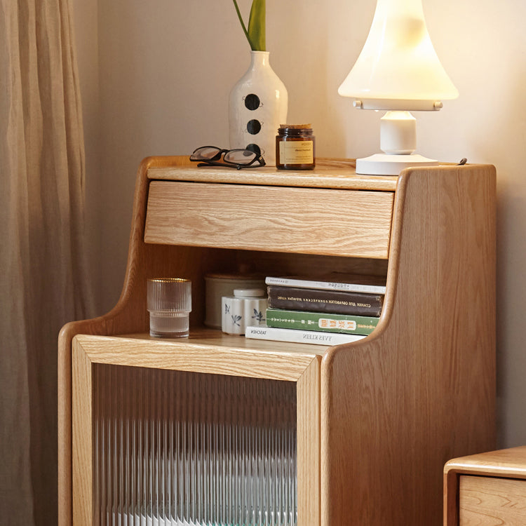 Glass Paned Living Room Contemporary Solid Wood Accent Cabinet with Drawer Clearhalo 'Cabinets & Chests' 'cabinets_chests' 'furn' 'furn_cabinets_chests' 'Furniture' 'Living Room Furniture' 7730829