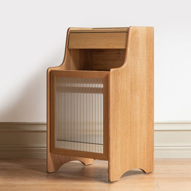 Glass Paned Living Room Contemporary Solid Wood Accent Cabinet with Drawer Clearhalo 'Cabinets & Chests' 'cabinets_chests' 'furn' 'furn_cabinets_chests' 'Furniture' 'Living Room Furniture' 7730832