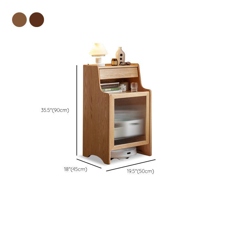 Glass Paned Living Room Contemporary Solid Wood Accent Cabinet with Drawer Clearhalo 'Cabinets & Chests' 'cabinets_chests' 'furn' 'furn_cabinets_chests' 'Furniture' 'Living Room Furniture' 7730833