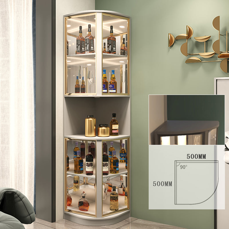 2ドアウッドキャビネット78.74 "ガラスドア付きの高さのアクセントキャビネット