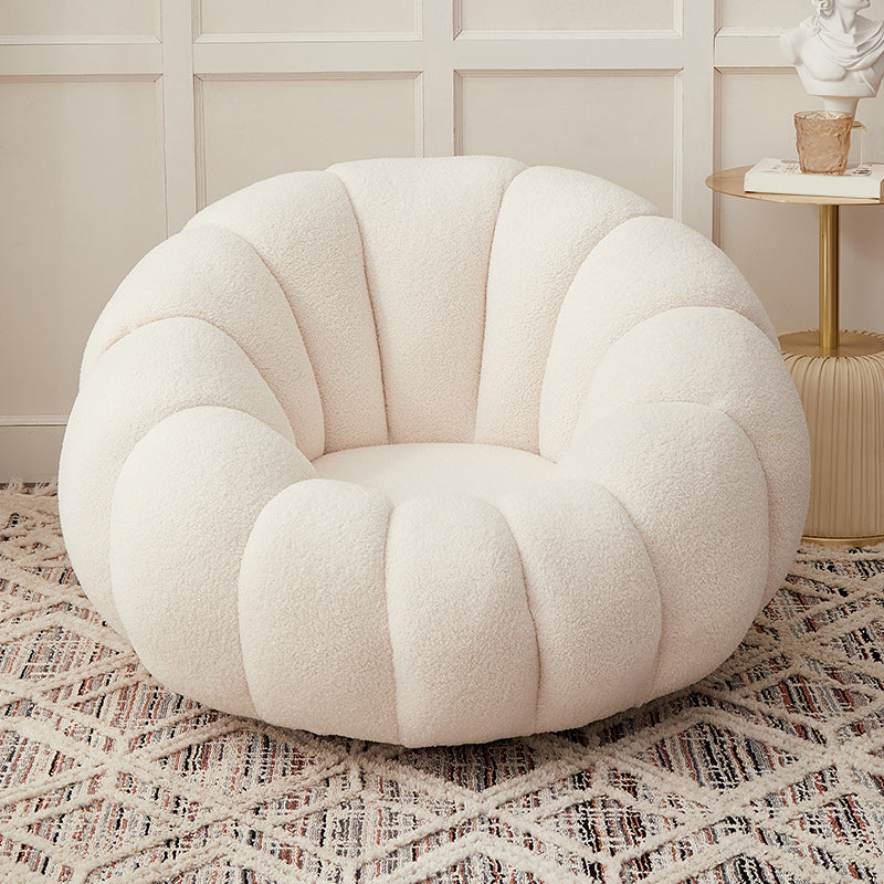 Contemporary Papasan Chair with Sewn Pillow Back and Solid Wood Frame Single Accent Chair White 1 Piece Clearhalo 'Accent Chairs' 'accent_chairs' 'Chairs & Seating' 'furn' 'furn_accent_chairs' 'Furniture' 'Living Room Furniture' 7731032