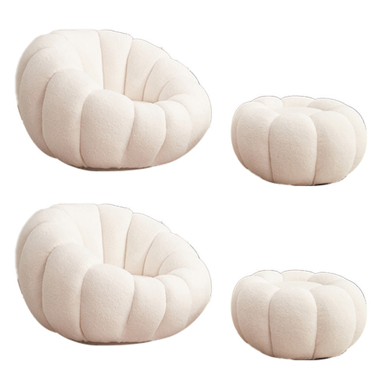 Contemporary Papasan Chair with Sewn Pillow Back and Solid Wood Frame Accent Chair with Foot Pedal White 2 Piece Set Clearhalo 'Accent Chairs' 'accent_chairs' 'Chairs & Seating' 'furn' 'furn_accent_chairs' 'Furniture' 'Living Room Furniture' 7731041
