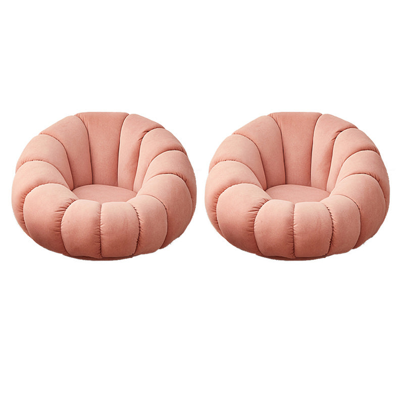 Contemporary Papasan Chair with Sewn Pillow Back and Solid Wood Frame Single Accent Chair Pink 2 Piece Set Clearhalo 'Accent Chairs' 'accent_chairs' 'Chairs & Seating' 'furn' 'furn_accent_chairs' 'Furniture' 'Living Room Furniture' 7731048