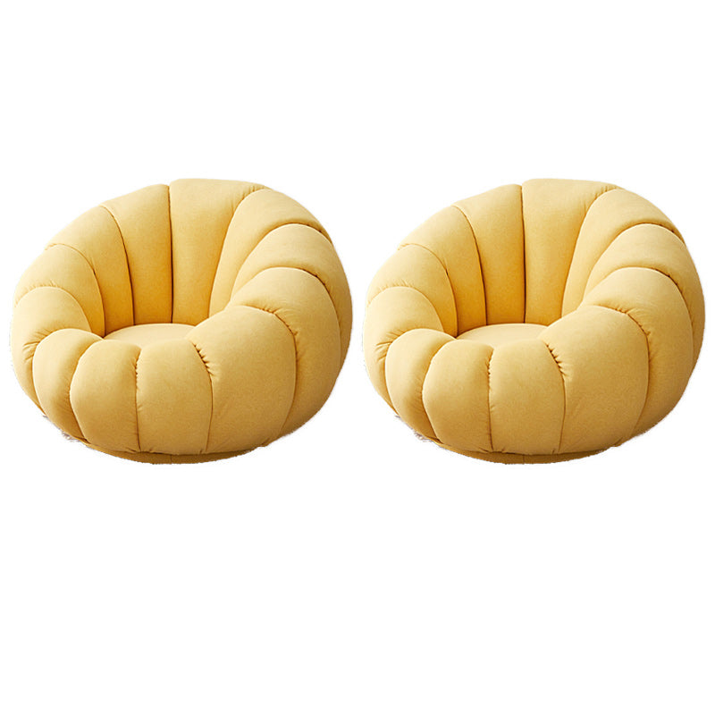 Contemporary Papasan Chair with Sewn Pillow Back and Solid Wood Frame Single Accent Chair Yellow 2 Piece Set Clearhalo 'Accent Chairs' 'accent_chairs' 'Chairs & Seating' 'furn' 'furn_accent_chairs' 'Furniture' 'Living Room Furniture' 7731049