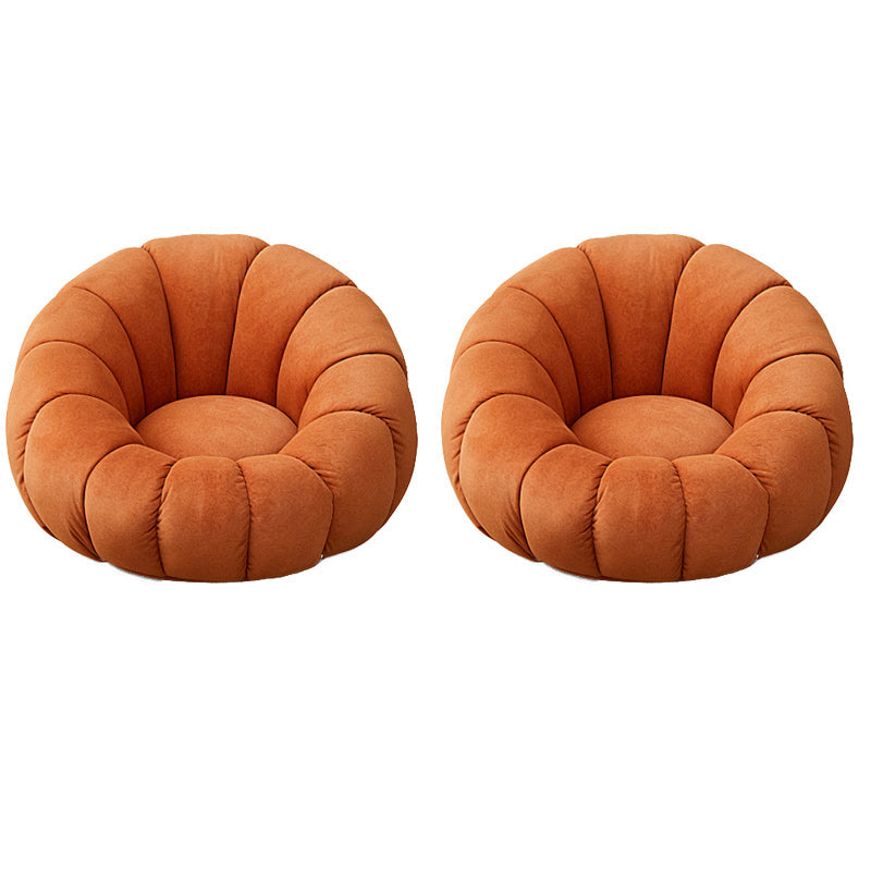 Contemporary Papasan Chair with Sewn Pillow Back and Solid Wood Frame Single Accent Chair Orange 2 Piece Set Clearhalo 'Accent Chairs' 'accent_chairs' 'Chairs & Seating' 'furn' 'furn_accent_chairs' 'Furniture' 'Living Room Furniture' 7731050