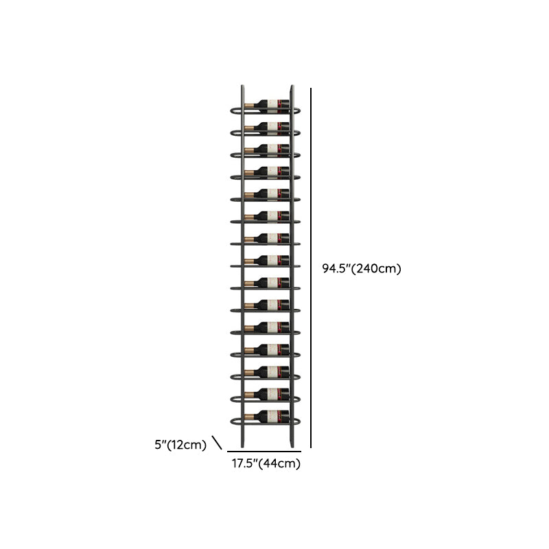 Bouteille à vin de sol moderne et rack de verre en métal rack de vin avec rangement de vin