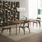 Moderne rechthoekige donkerbruine houten eettafel met 4 poten