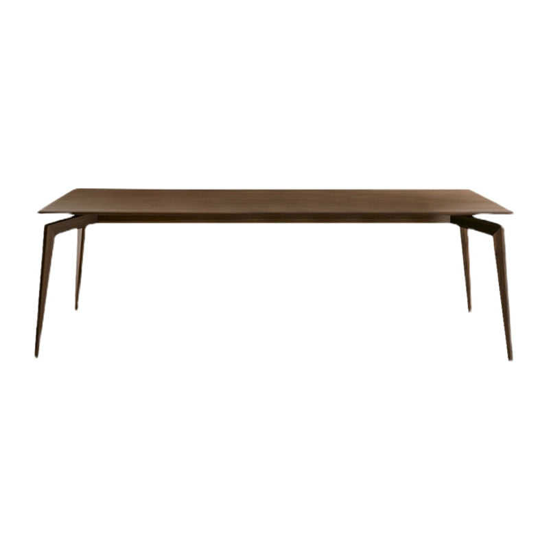 Moderne rechthoekige donkerbruine houten eettafel met 4 poten
