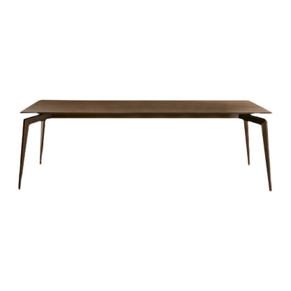 Moderne rechthoekige donkerbruine houten eettafel met 4 poten