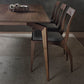 Moderne rechthoekige donkerbruine houten eettafel met 4 poten