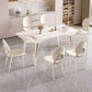 Contemporary White Rectangular Stone Dining Table for Dining Room Clearhalo 'Dining Tables & Seating' 'Dining Tables' 'dining_table' 'furn' 'furn_dining_table' 'Furniture' 'Kitchen & Dining Furniture' 7732843