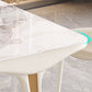 Contemporary White Rectangular Stone Dining Table for Dining Room Clearhalo 'Dining Tables & Seating' 'Dining Tables' 'dining_table' 'furn' 'furn_dining_table' 'Furniture' 'Kitchen & Dining Furniture' 7732848