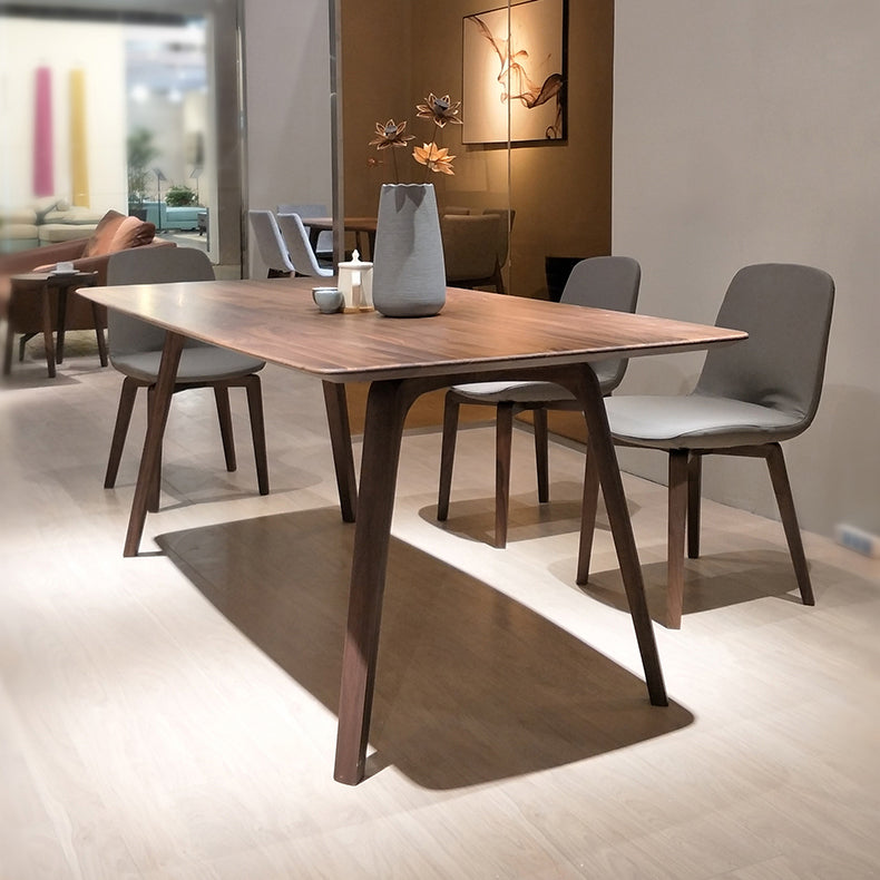 Contemporary Dark Brown Rectangular Wooden Dining Table with 4 Foot Clearhalo 'Dining Tables & Seating' 'Dining Tables' 'dining_table' 'furn' 'furn_dining_table' 'Furniture' 'Kitchen & Dining Furniture' 7732852