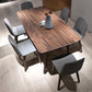 Contemporary Dark Brown Rectangular Wooden Dining Table with 4 Foot Clearhalo 'Dining Tables & Seating' 'Dining Tables' 'dining_table' 'furn' 'furn_dining_table' 'Furniture' 'Kitchen & Dining Furniture' 7732855