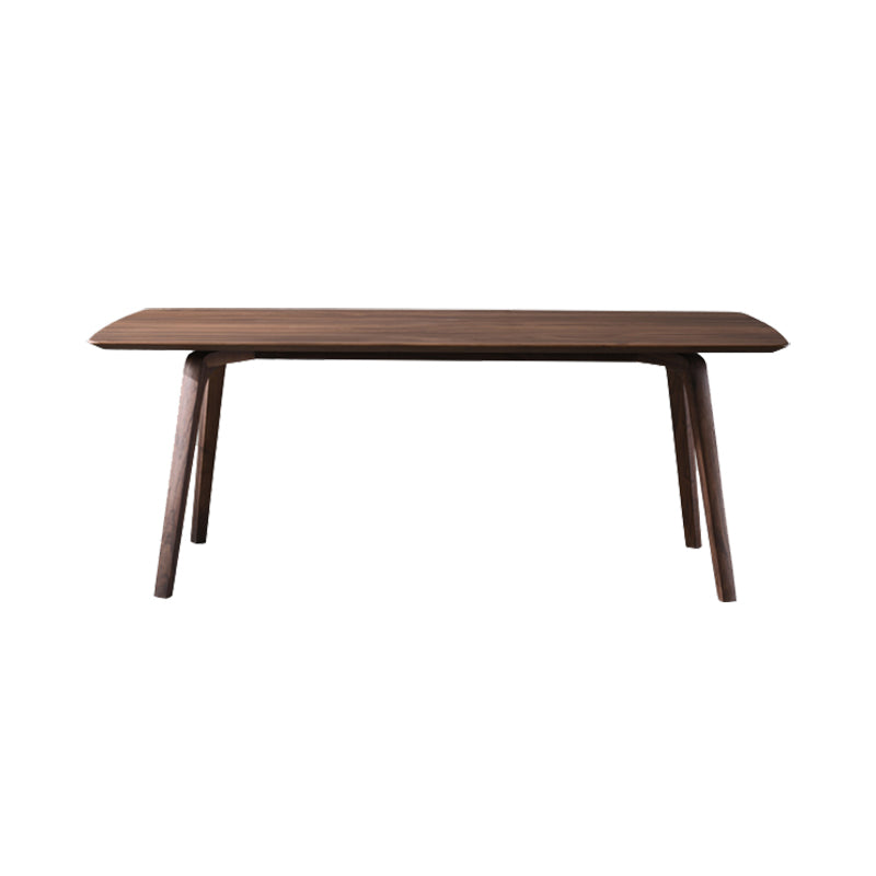 Contemporary Dark Brown Rectangular Wooden Dining Table with 4 Foot Without Chairs Clearhalo 'Dining Tables & Seating' 'Dining Tables' 'dining_table' 'furn' 'furn_dining_table' 'Furniture' 'Kitchen & Dining Furniture' 7732856