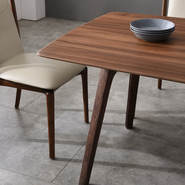 Contemporary Dark Brown Rectangular Wooden Dining Table with 4 Foot Clearhalo 'Dining Tables & Seating' 'Dining Tables' 'dining_table' 'furn' 'furn_dining_table' 'Furniture' 'Kitchen & Dining Furniture' 7732859
