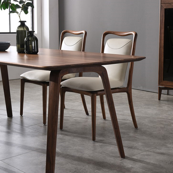 Contemporary Dark Brown Rectangular Wooden Dining Table with 4 Foot Clearhalo 'Dining Tables & Seating' 'Dining Tables' 'dining_table' 'furn' 'furn_dining_table' 'Furniture' 'Kitchen & Dining Furniture' 7732860