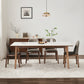 Mesa de comedor rectangular de piedra blanca contemporánea con 4 pies