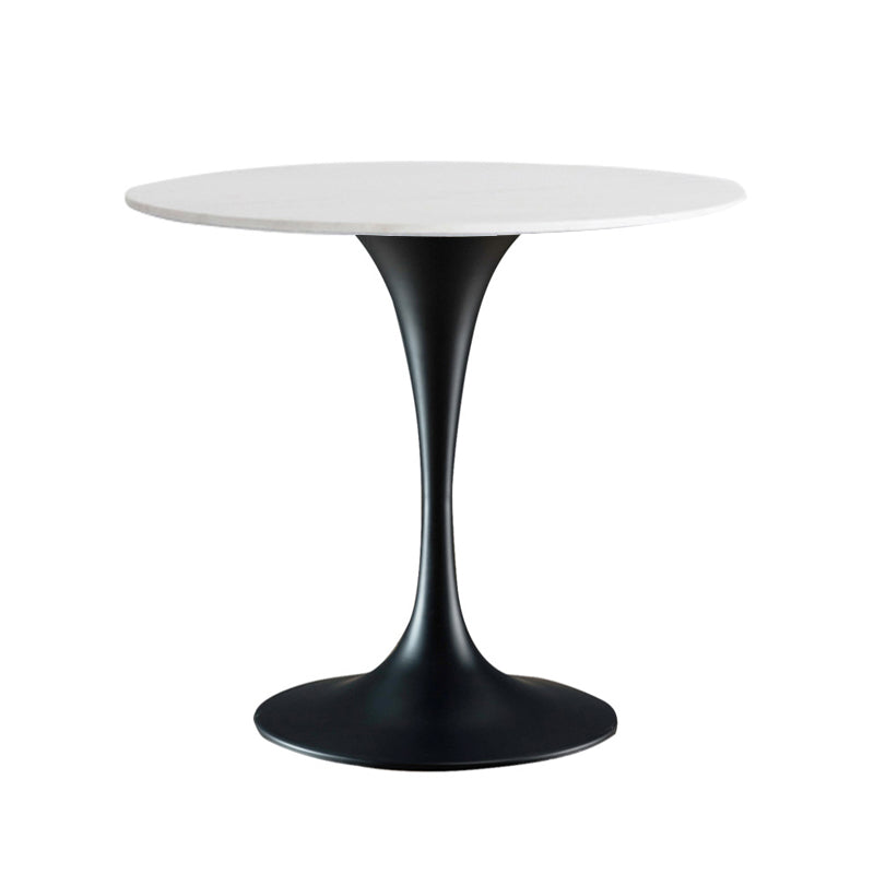 Modern Round Dining Table Faux Marble Tabletop for 2 Persons