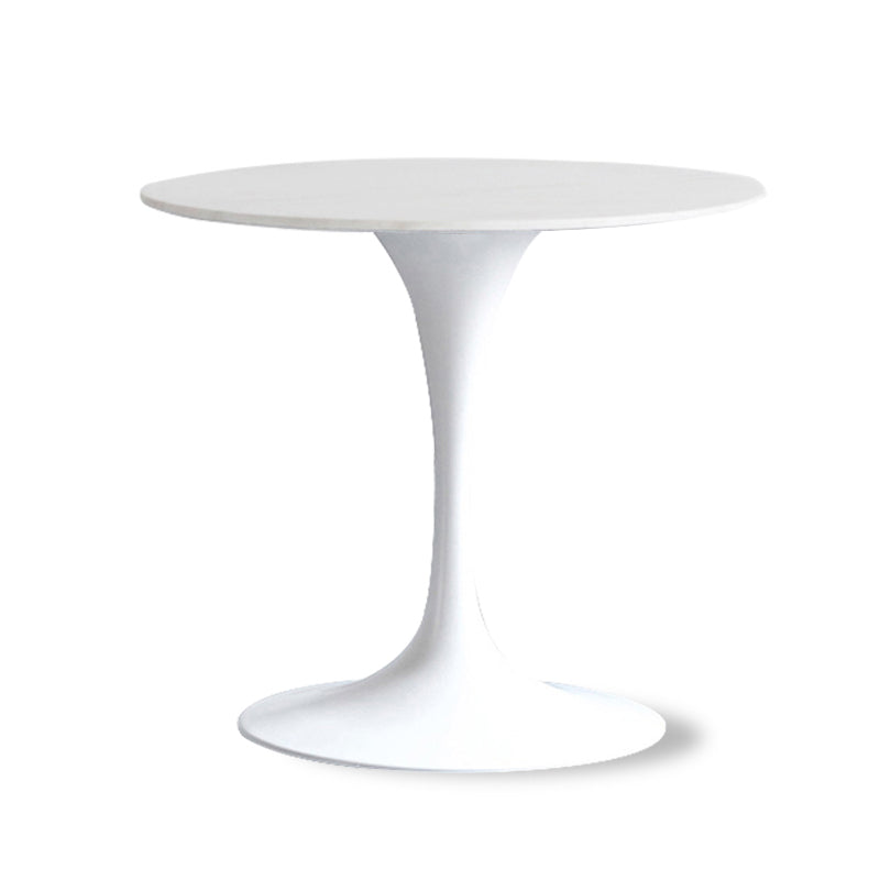 Modern Round Dining Table Faux Marble Tabletop for 2 Persons