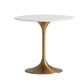 Modern Round Dining Table Faux Marble Tabletop for 2 Persons