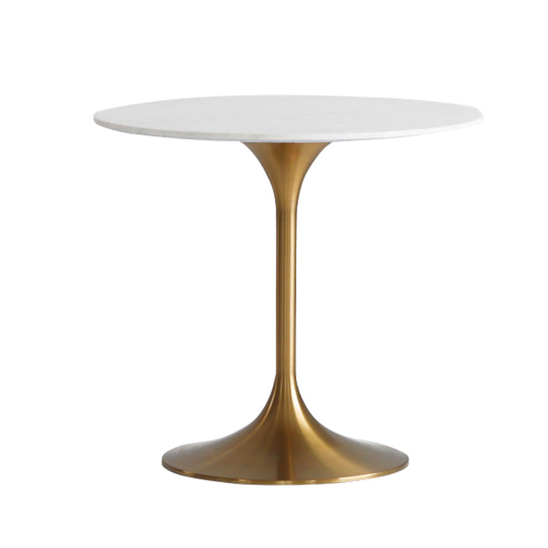 Modern Round Dining Table Faux Marble Tabletop for 2 Persons
