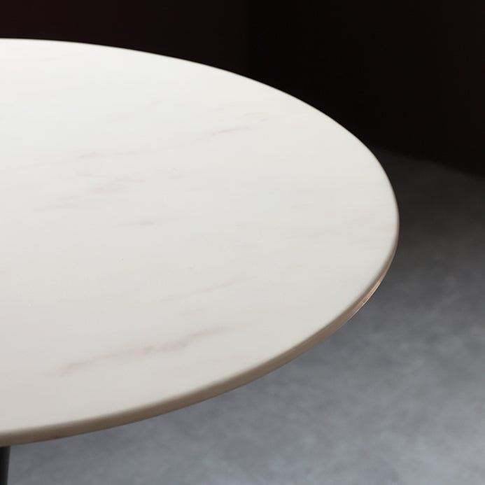 Modern Round Dining Table Faux Marble Tabletop for 2 Persons