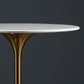 Modern Round Dining Table Faux Marble Tabletop for 2 Persons