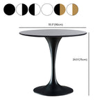 Modern Round Dining Table Faux Marble Tabletop for 2 Persons