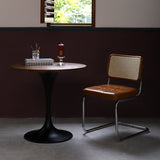 Modern Round Wood Tabletop Metal Tulip Base Dining Table for Dining Room