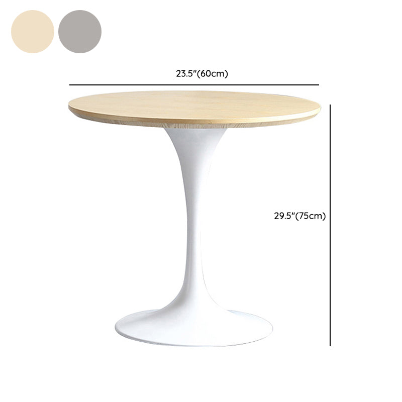 Modern Round Wood Tabletop Metal Tulip Base Dining Table for Dining Room