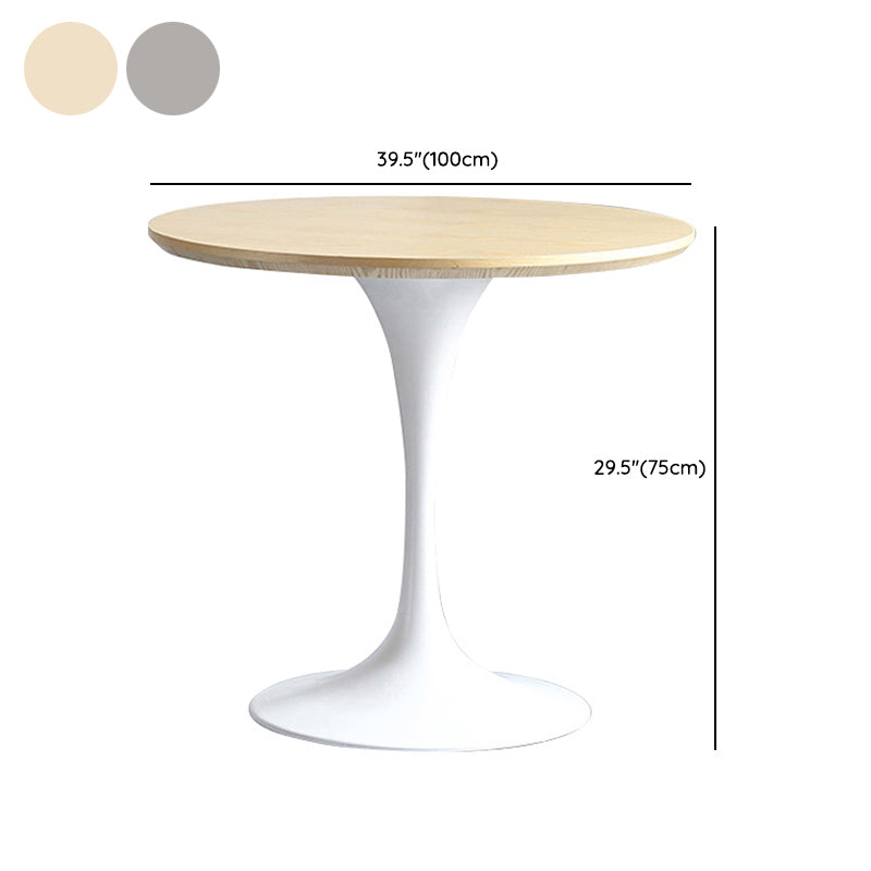 Modern Round Wood Tabletop Metal Tulip Base Dining Table for Dining Room