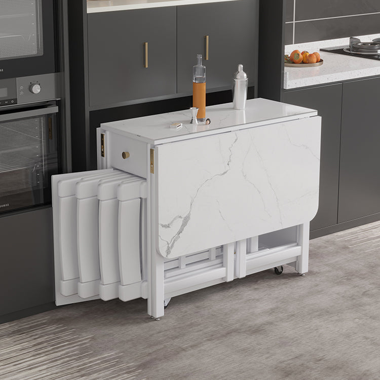 Table à manger rectangulaire en pierre, pliable, pour salle à manger
