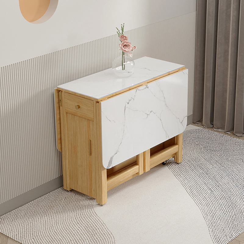 Table à manger rectangulaire en pierre, pliable, pour salle à manger