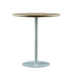 Round Dining Table Modern Wood Tabletop with Metal Pedestal Base