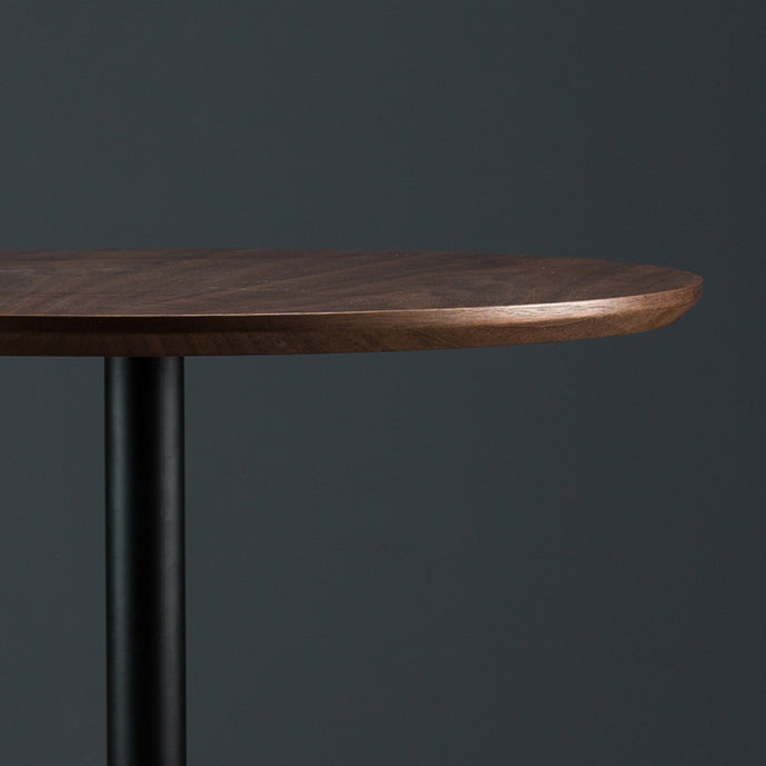 Round Dining Table Modern Wood Tabletop with Metal Pedestal Base