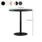 Round Dining Table Modern Wood Tabletop with Metal Pedestal Base
