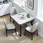 Modern Extendable Stone Drop Leaf Folding Square Dining Table for Dining Room Clearhalo 'Dining Tables & Seating' 'Dining Tables' 'dining_table' 'furn' 'furn_dining_table' 'Furniture' 'Kitchen & Dining Furniture' 7732978
