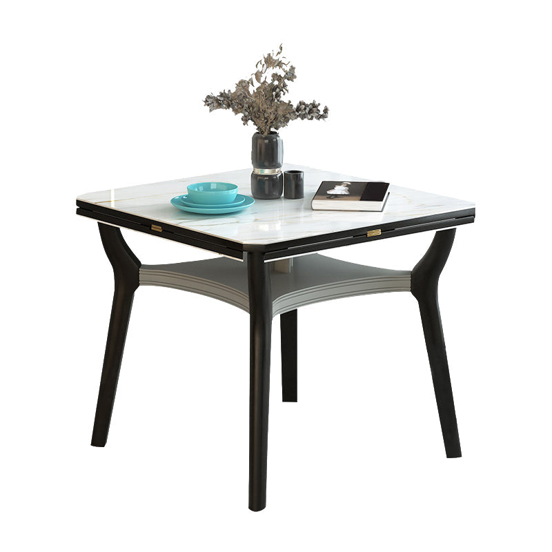 Modern Extendable Stone Drop Leaf Folding Square Dining Table for Dining Room Without Chairs Clearhalo 'Dining Tables & Seating' 'Dining Tables' 'dining_table' 'furn' 'furn_dining_table' 'Furniture' 'Kitchen & Dining Furniture' 7732982