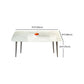 Modern Rectangular White Stone Top Dining Table with 4 Legs Base Clearhalo 'Dining Tables & Seating' 'Dining Tables' 'dining_table' 'furn' 'furn_dining_table' 'Furniture' 'Kitchen & Dining Furniture' 7733004