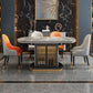 Grey Round Stone Tabletop Extendable Dining Table with Storage Clearhalo 'Dining Tables & Seating' 'Dining Tables' 'dining_table' 'furn' 'furn_dining_table' 'Furniture' 'Kitchen & Dining Furniture' 7733014