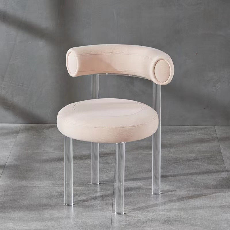 Contemporary Upholstered and Acrylic Dining Side Chair for Kitchen Clearhalo 'Dining Chairs' 'Dining Tables & Seating' 'dining_chair' 'furn' 'furn_dining_chair' 'Furniture' 'Kitchen & Dining Furniture' 7733235