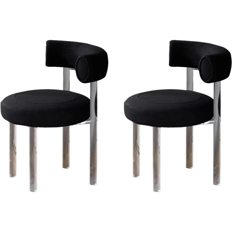 Contemporary Upholstered and Acrylic Dining Side Chair for Kitchen Black 2 Piece Set Clearhalo 'Dining Chairs' 'Dining Tables & Seating' 'dining_chair' 'furn' 'furn_dining_chair' 'Furniture' 'Kitchen & Dining Furniture' 7733236