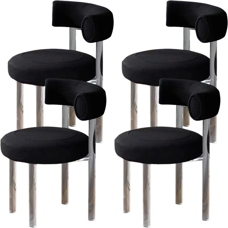 Contemporary Upholstered and Acrylic Dining Side Chair for Kitchen Black 4 Piece Set Clearhalo 'Dining Chairs' 'Dining Tables & Seating' 'dining_chair' 'furn' 'furn_dining_chair' 'Furniture' 'Kitchen & Dining Furniture' 7733237