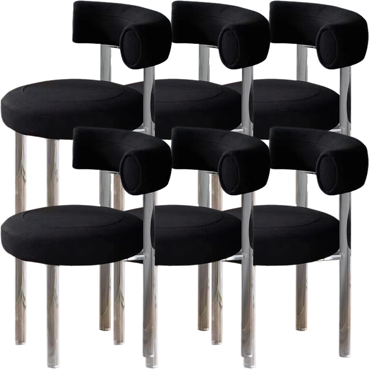 Contemporary Upholstered and Acrylic Dining Side Chair for Kitchen Black 6 Piece Set Clearhalo 'Dining Chairs' 'Dining Tables & Seating' 'dining_chair' 'furn' 'furn_dining_chair' 'Furniture' 'Kitchen & Dining Furniture' 7733240