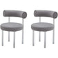 Contemporary Upholstered and Acrylic Dining Side Chair for Kitchen Grey 2 Piece Set Clearhalo 'Dining Chairs' 'Dining Tables & Seating' 'dining_chair' 'furn' 'furn_dining_chair' 'Furniture' 'Kitchen & Dining Furniture' 7733244