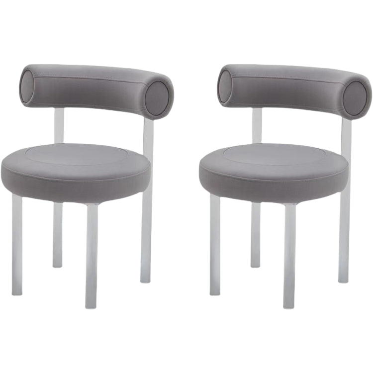 Contemporary Upholstered and Acrylic Dining Side Chair for Kitchen Grey 2 Piece Set Clearhalo 'Dining Chairs' 'Dining Tables & Seating' 'dining_chair' 'furn' 'furn_dining_chair' 'Furniture' 'Kitchen & Dining Furniture' 7733244